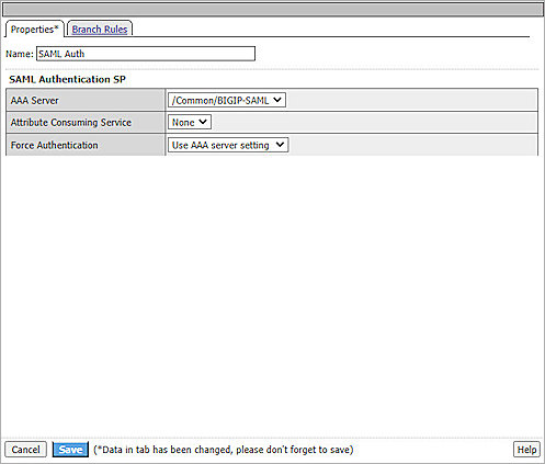 Screenshot of F5 Big-IP, Edit Access Profiles 3